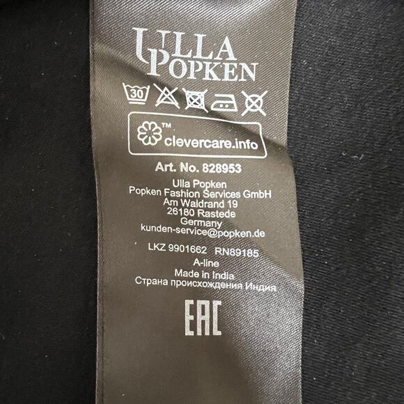 Ulla Popken Womens Top 28/30 Black Rhinestone Scoop Neck Pima Cotton Oversized - Picture 6 of 7